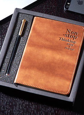 bowen博文18911/36911商务PU软皮办公通用笔记本工作会议记录记事A5日记本子馈赠送领导礼盒装企业定制LOGO