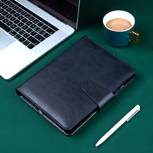 bowen博文9920 9921磁扣活页夹商务记事本PU皮9孔6孔笔记本子B5A5可拆卸替换芯办公用本带卡槽笔插可定制