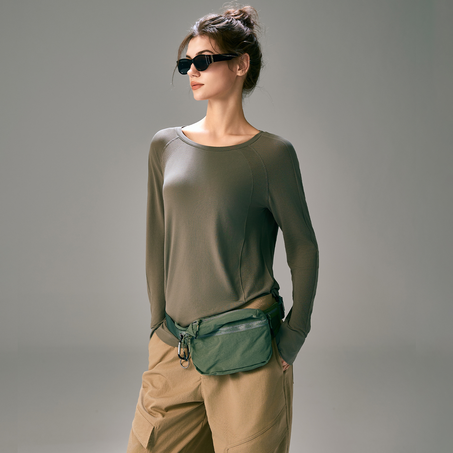 EYU显瘦遮肉跑步训练运动长袖