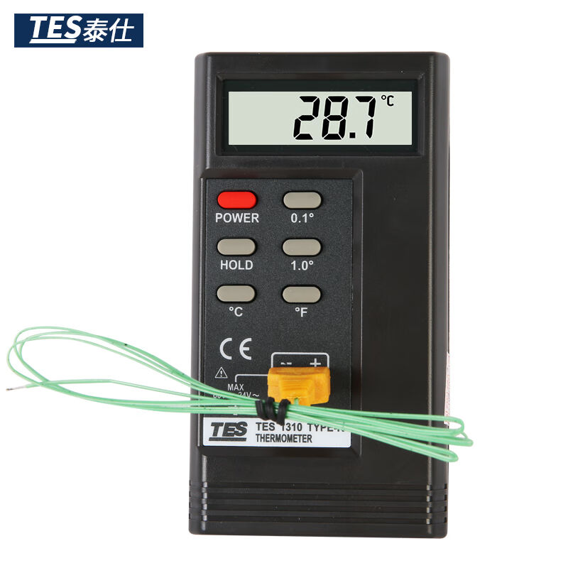 泰仕TES1310接触式测温仪热电偶温度表带探头可接K型探头温度计TE