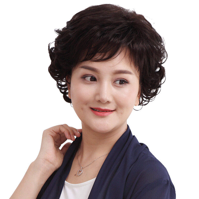 佰丝堂假发女短发中老年妈妈假发套蓬松圆脸女短卷发逼真自然深棕高性价比高么？