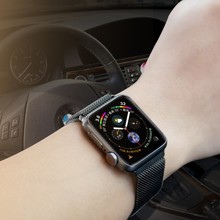 适用applewatch表带米兰磁吸强力腕带苹果s9/8/7/6/5/4钢带ultra2