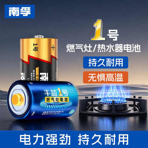 南孚1号电池碱性LR20家用燃气灶用热水器丰蓝大号一号电池正品