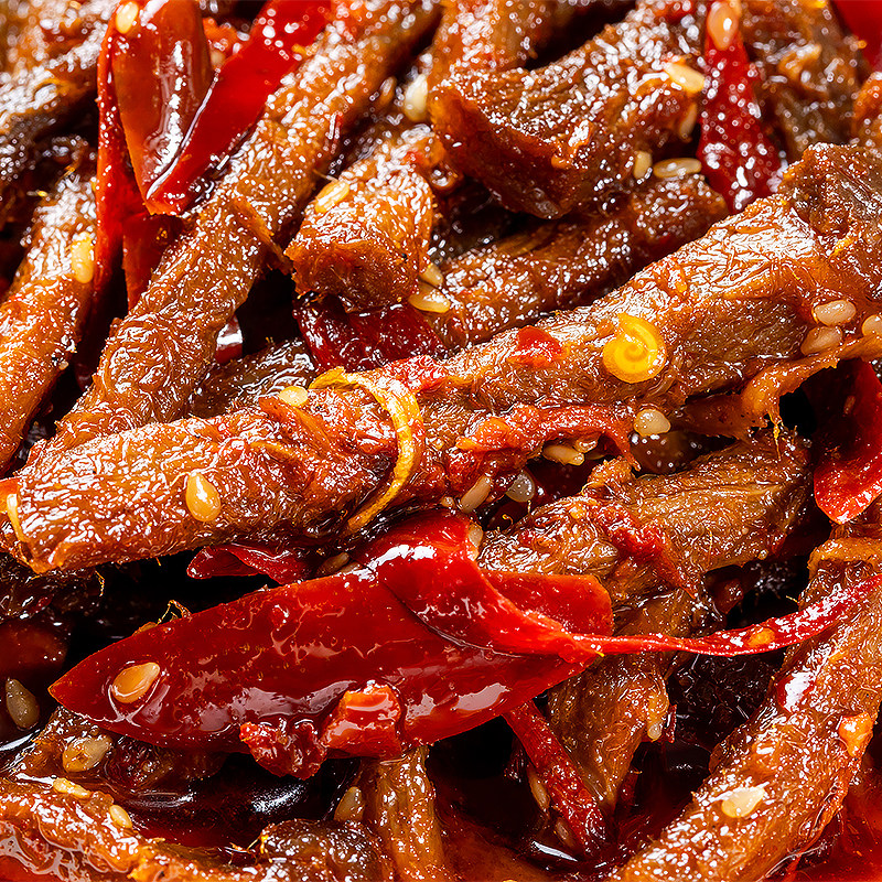 糯娃爆椒牛肉麻香辣辣冷吃牛肉条椒麻解馋小零食下酒菜下酒菜追剧