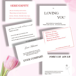 新款网红小香风英文简约ins风花店鲜花贺卡定制节日祝福卡