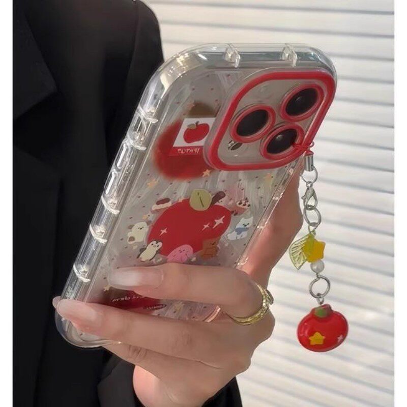 标签红苹果挂件适用真我GT7PRO手机壳OPPO高级REALME真我gt6泡芙neo5/2超火13/12Pro羽纱V60/20可爱保护套V11