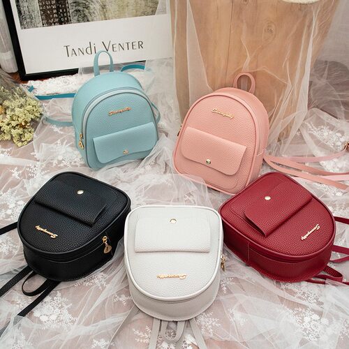 经典双肩包2026新款荔枝纹书包迷你背包women backpack外贸代发包