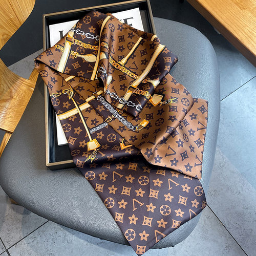 lv5&vv20缠包老花丝巾小长条绑包手柄保护丝带绑带细窄水桶包装饰