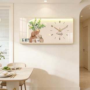 新款创意网红创意静音挂钟2026家用免打孔客厅装饰画钟表大气时钟