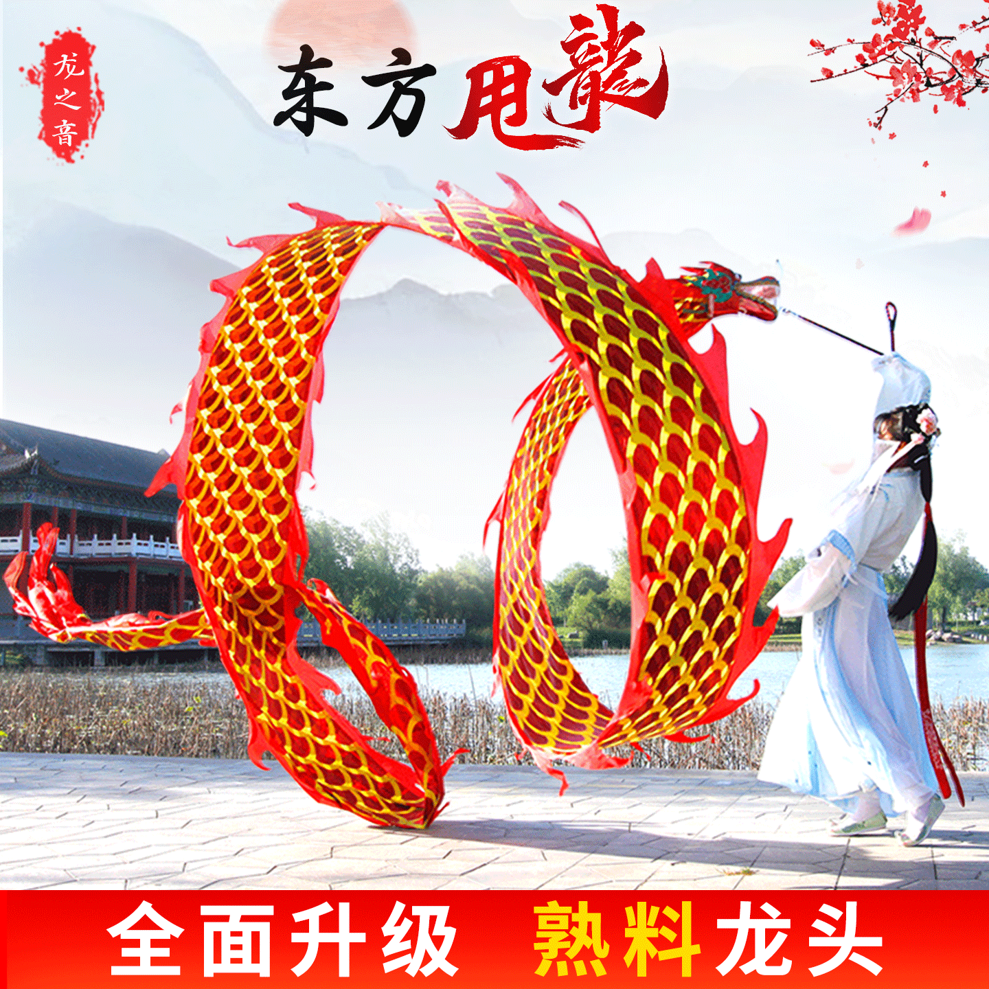 传承华夏非物质文化老少皆宜健身彩带甩舞龙