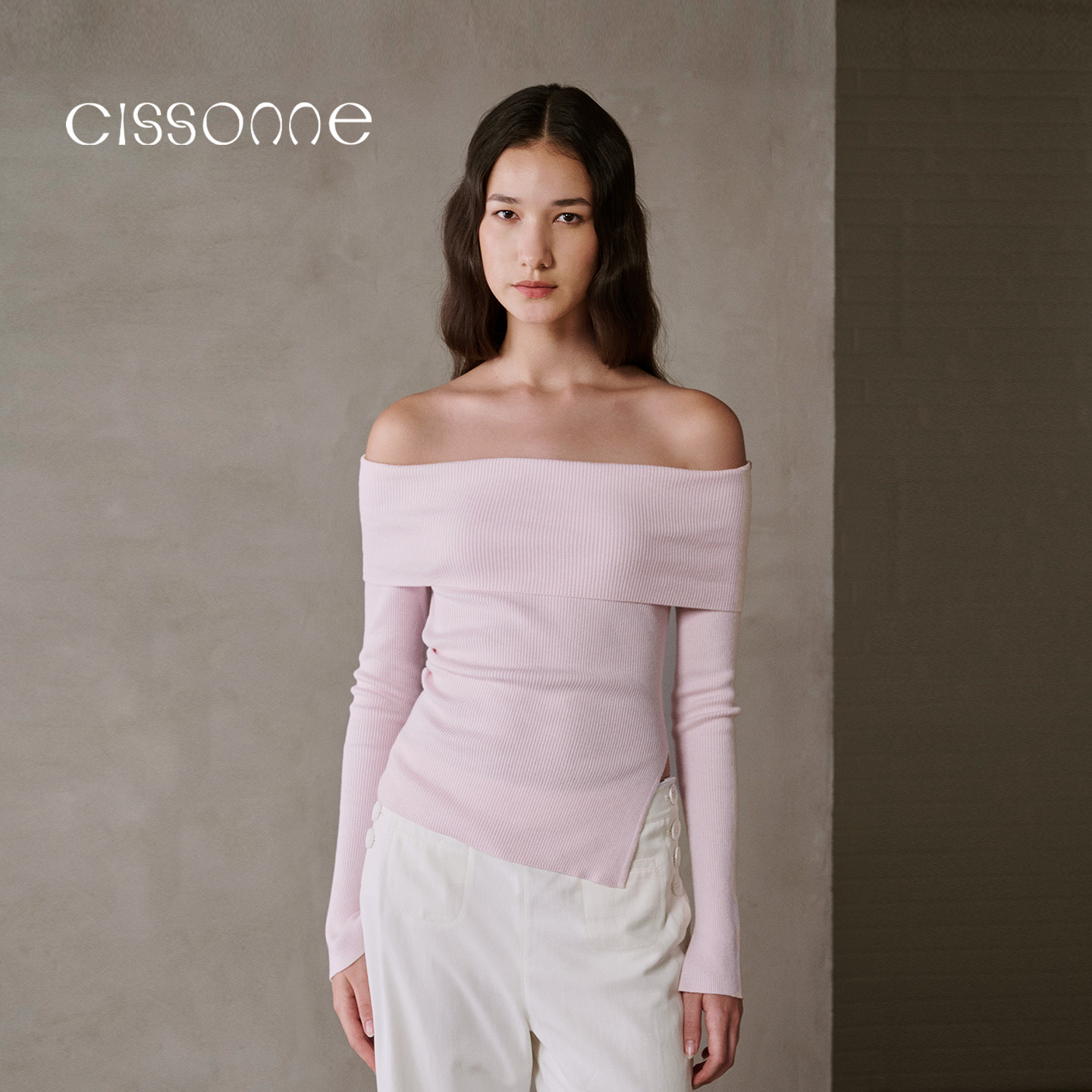 CISSONNE赛颂混纺优雅时髦针织衫