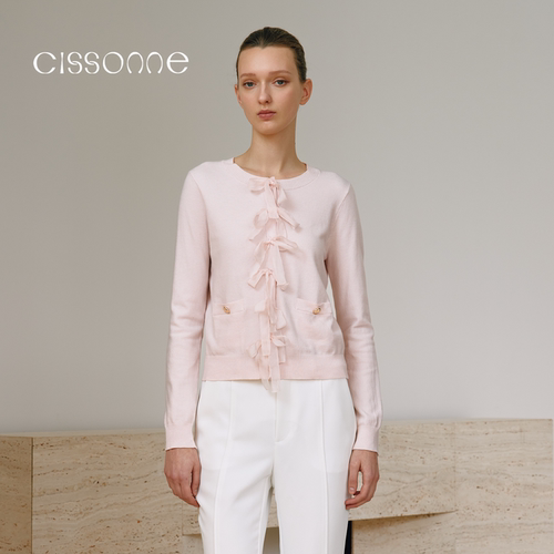 CISSONNE赛颂芭蕾风蝴蝶结开衫