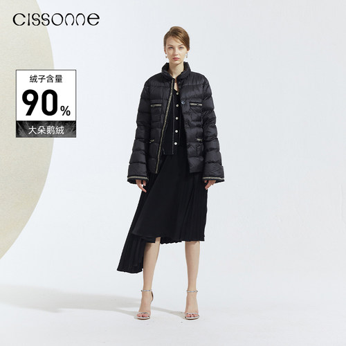 CISSONNE90鹅绒香风双面羽绒服