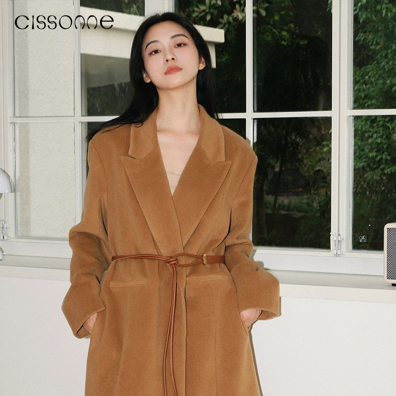 CISSONNE赛颂美拉德风毛呢大衣