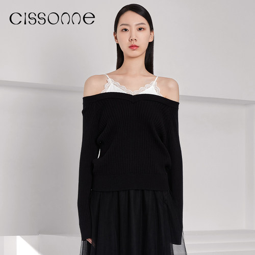 CISSONNE赛颂棉羊绒吊带针织衫