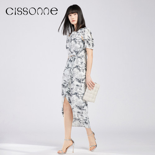 CISSONNE/赛颂丛林印花长裙