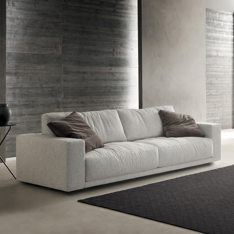 北欧现代简约日式沙发棉麻布艺小户型双三人位客厅乳胶沙发设计师