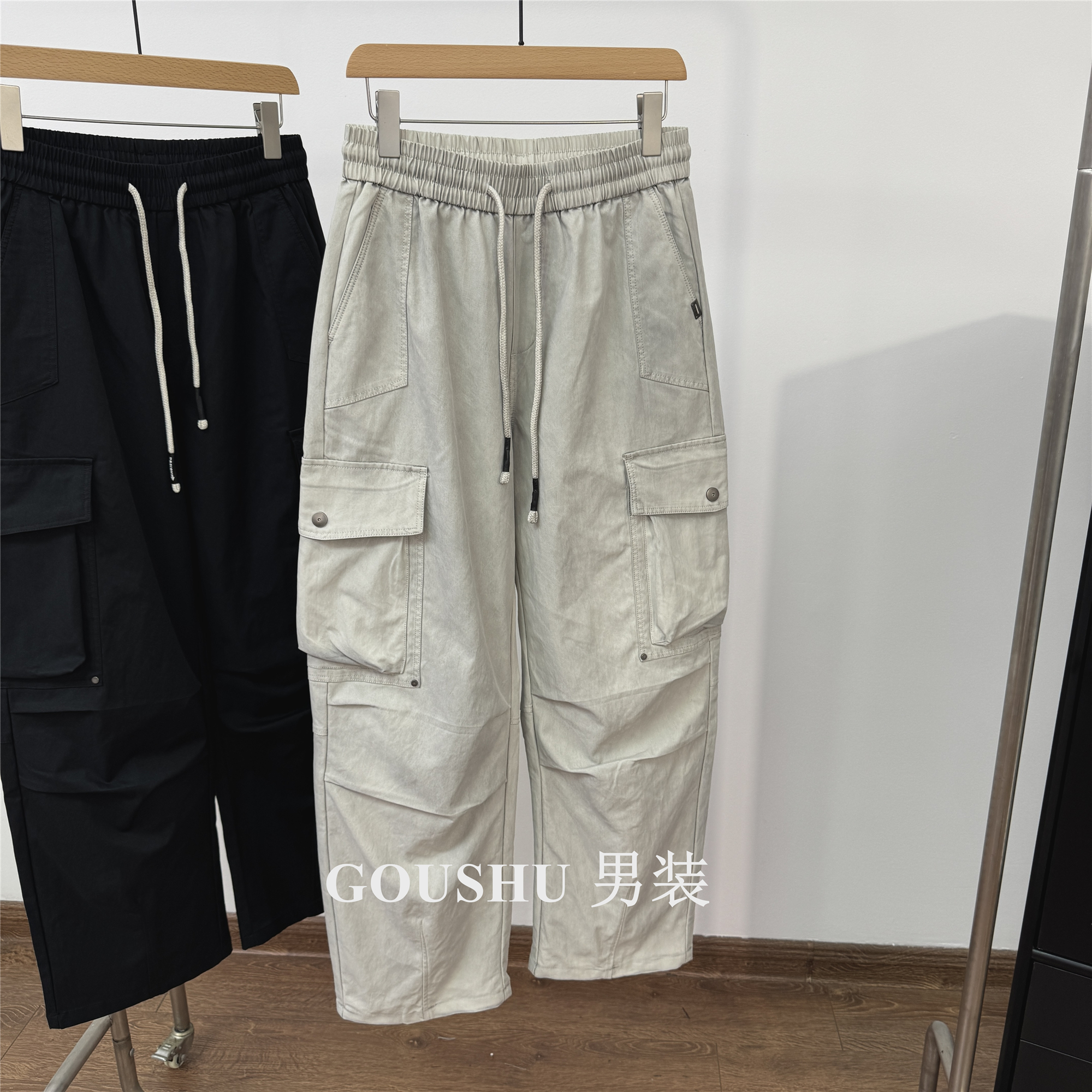 实体专柜户外美式工装大口袋扎染休闲裤男秋季户外宽松冲锋直筒裤