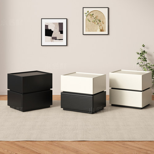 简约现代黑白双拼床头柜