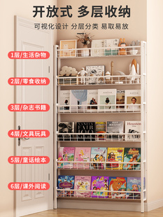 门后书架一体靠墙落地置物架家用铁艺儿童简易壁挂极窄夹缝收纳柜