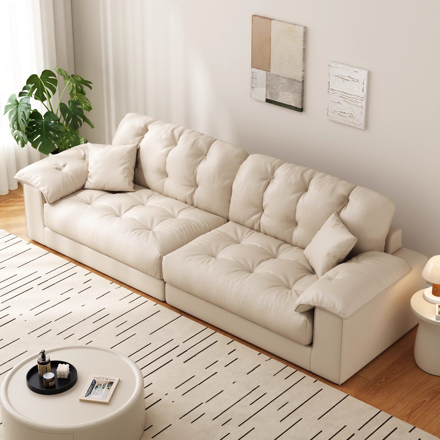 小户型客厅布艺沙发/直排可拆洗