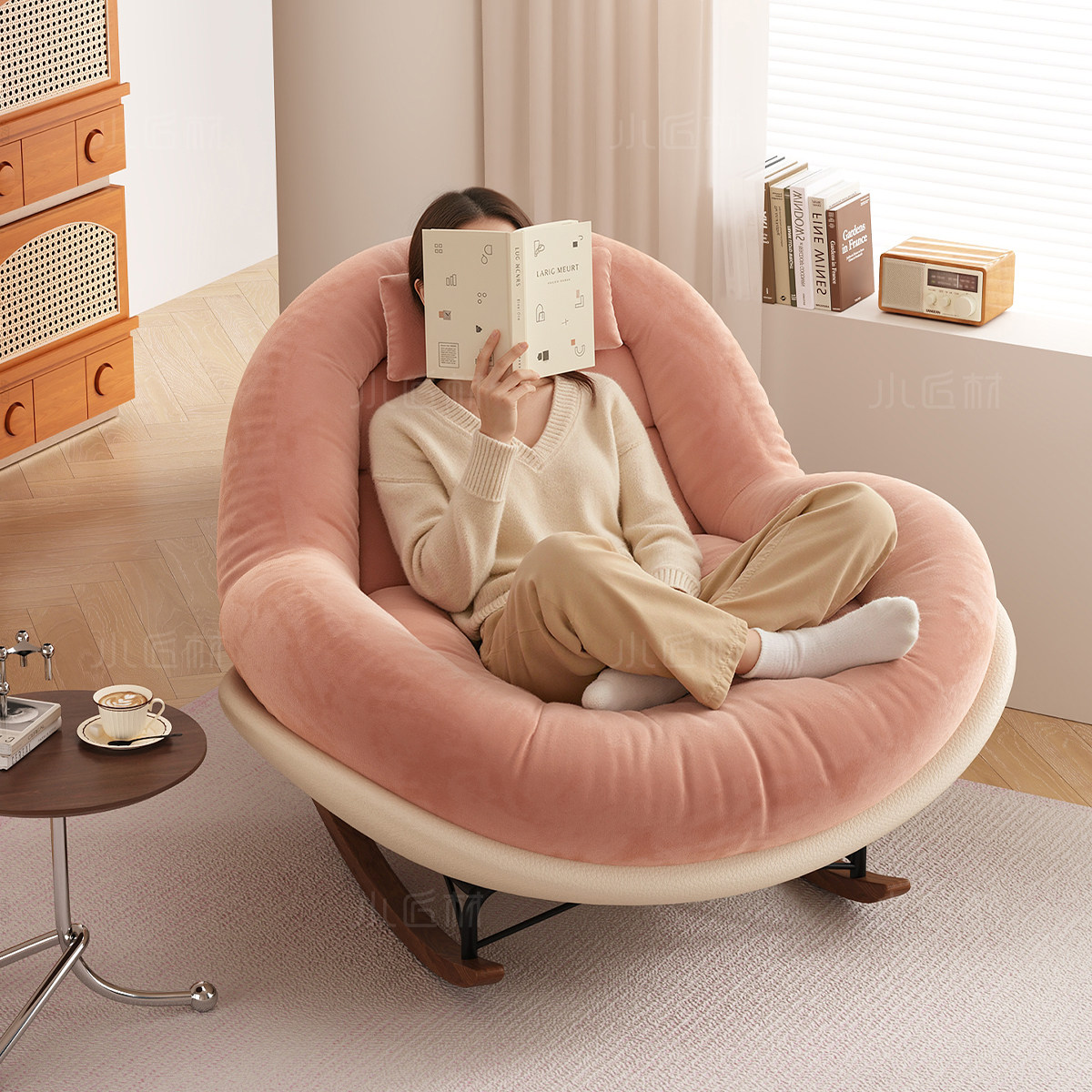 摇摇椅阳台懒人椅可爱家用休闲成人懒人沙发可睡2025新款蛋壳摇椅,住宅家具,摇椅,淘宝优惠券,粉丝福利购,淘宝优惠卷