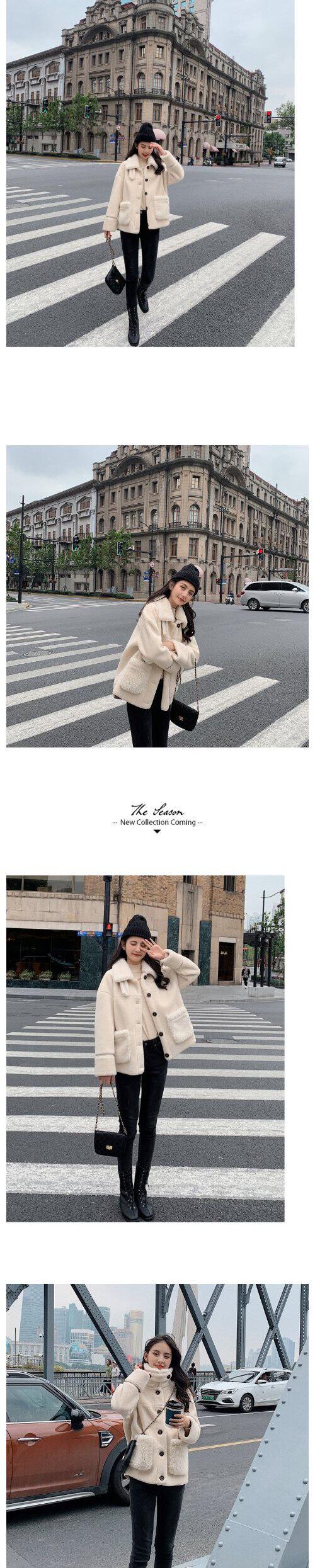 Подгонять одежда Спецодежда/Униформа/бизнес 羊羔毛外套女短款2020冬季新款韩版百搭显瘦皮毛一体小羊毛羔绒潮 22879606