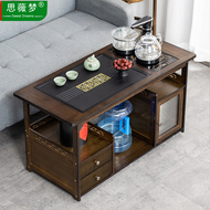 Di động bàn trà bàn trà nhà gỗ chắc chắn trà xe đẩy phòng khách bàn cà phê sofa bên tủ bộ ấm trà khay ấm đun nước tích hợp bàn kim cương mặt đá