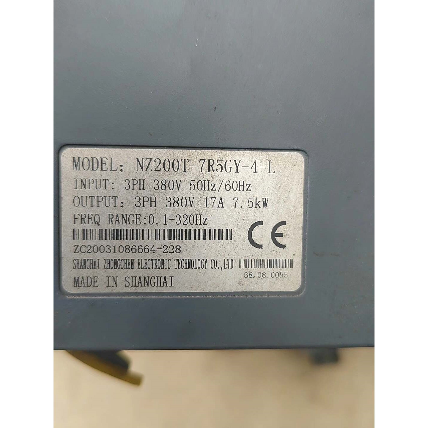 众辰变频器NZ200T-7R5GY-4-L,三相380V输入议价产品