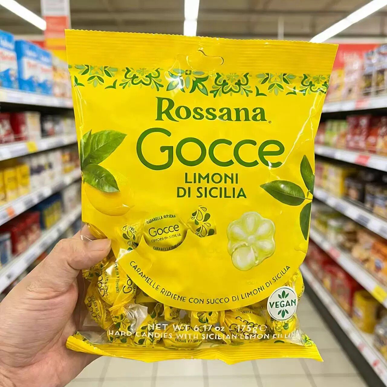 意大利进口Rossana柠檬味流心糖果夹心酸甜喜糖休闲零食175g