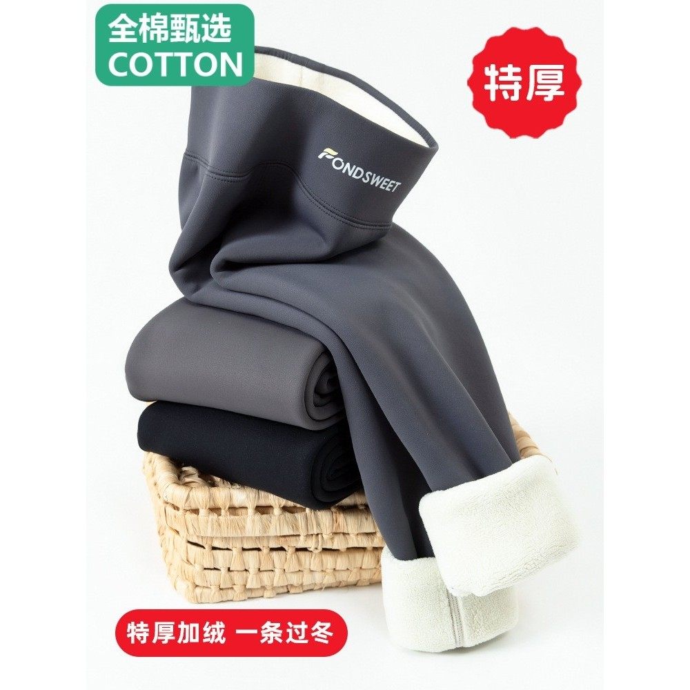 全棉母婴纯棉儿童特厚加绒鲨鱼裤冬季女童加厚外穿打底裤宝宝A类