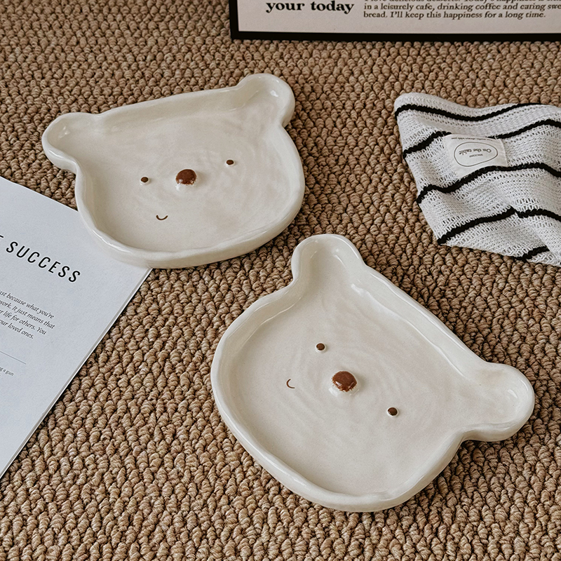 可爱小熊造型图案 高温釉下彩工艺