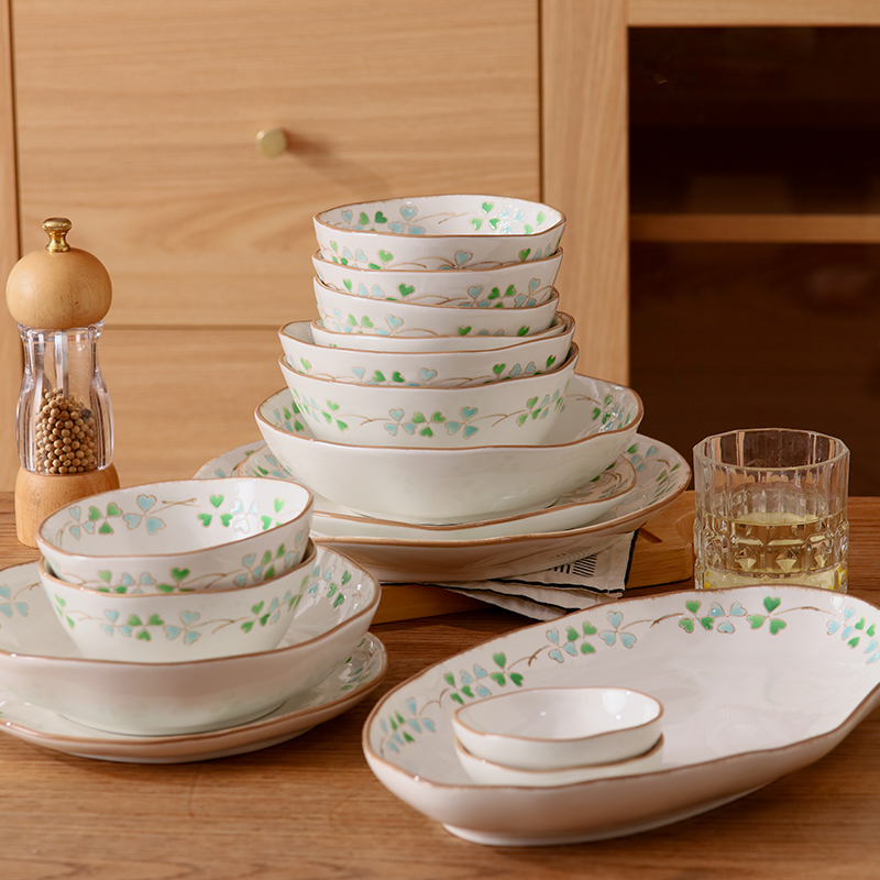 维马仕陶瓷小清新三叶草米饭碗