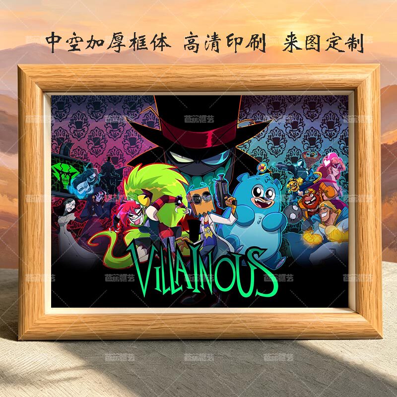 反派本色villainous动漫周边相框摆件黑帽疯妹博士大熊可爱装饰