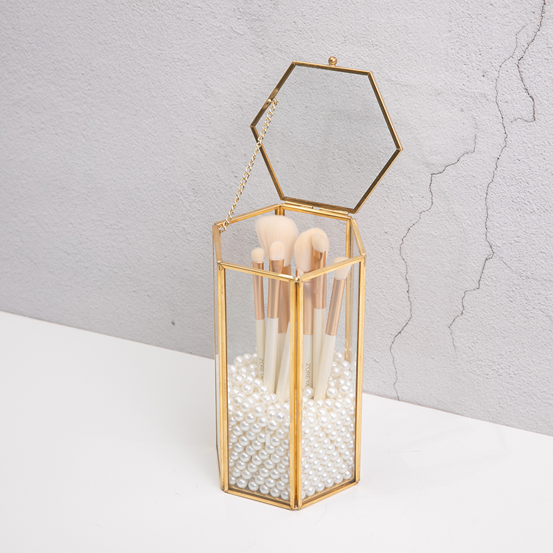 六边形翻盖玻璃化妆刷收纳盒美妆刷桶家居装饰公主少女收纳筒北欧怎么看?