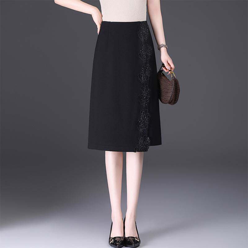 高档品牌不规则蕾丝拼接直筒半身裙女2026春夏季新款包臀裙显瘦时