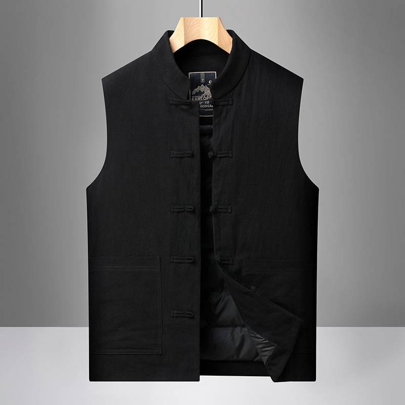 高档品牌2025冬季新款羽绒马甲男青年休闲立领短款男士保暖中国风