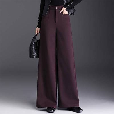 品牌时尚坠感阔腿裤女2025年秋季新款垂感休闲裤韩版显瘦窄版直筒