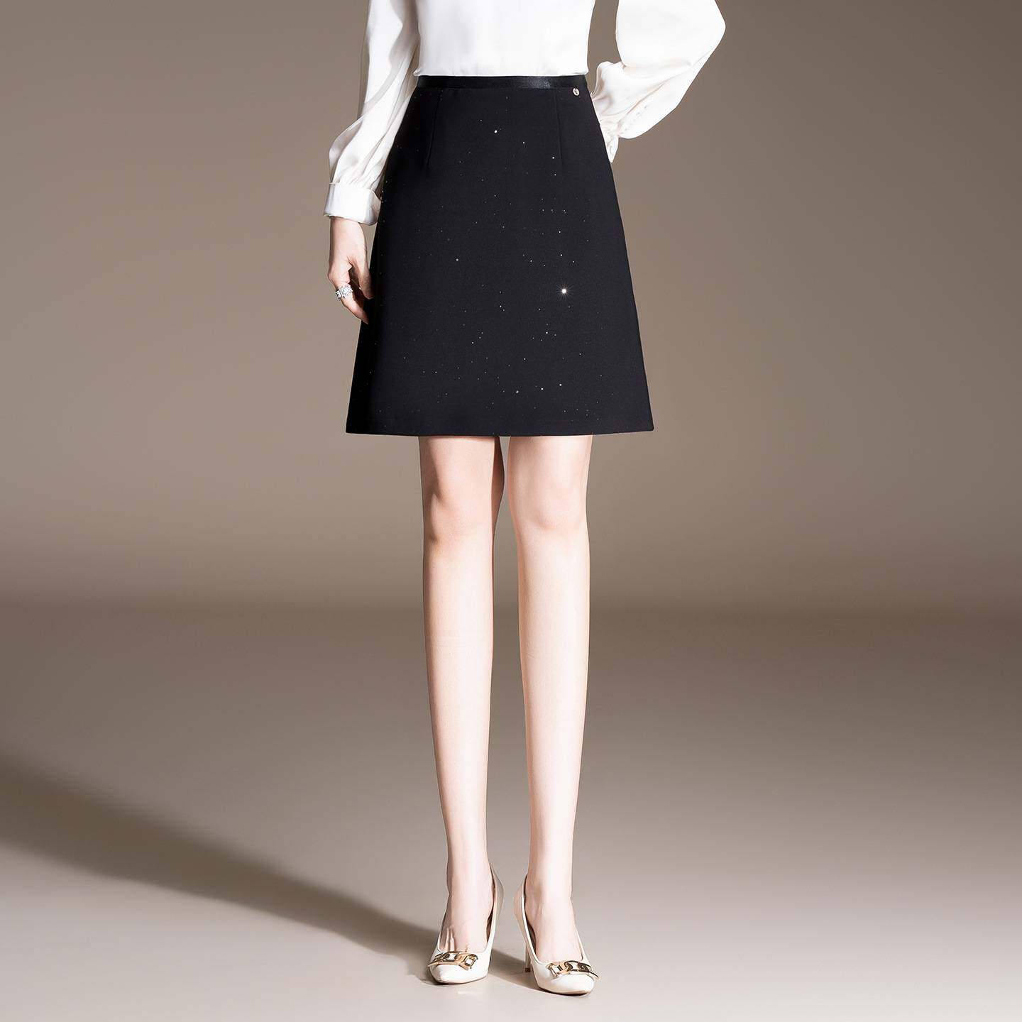 高档品牌重工亮片西装半身裙女2026春夏新款高腰显瘦包臀裙a字短