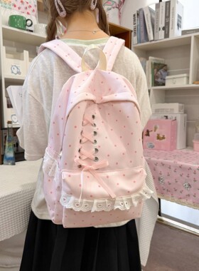 品牌新款纯色高颜值清新甜美糖果色背包引闪学生轻便大容量双肩包
