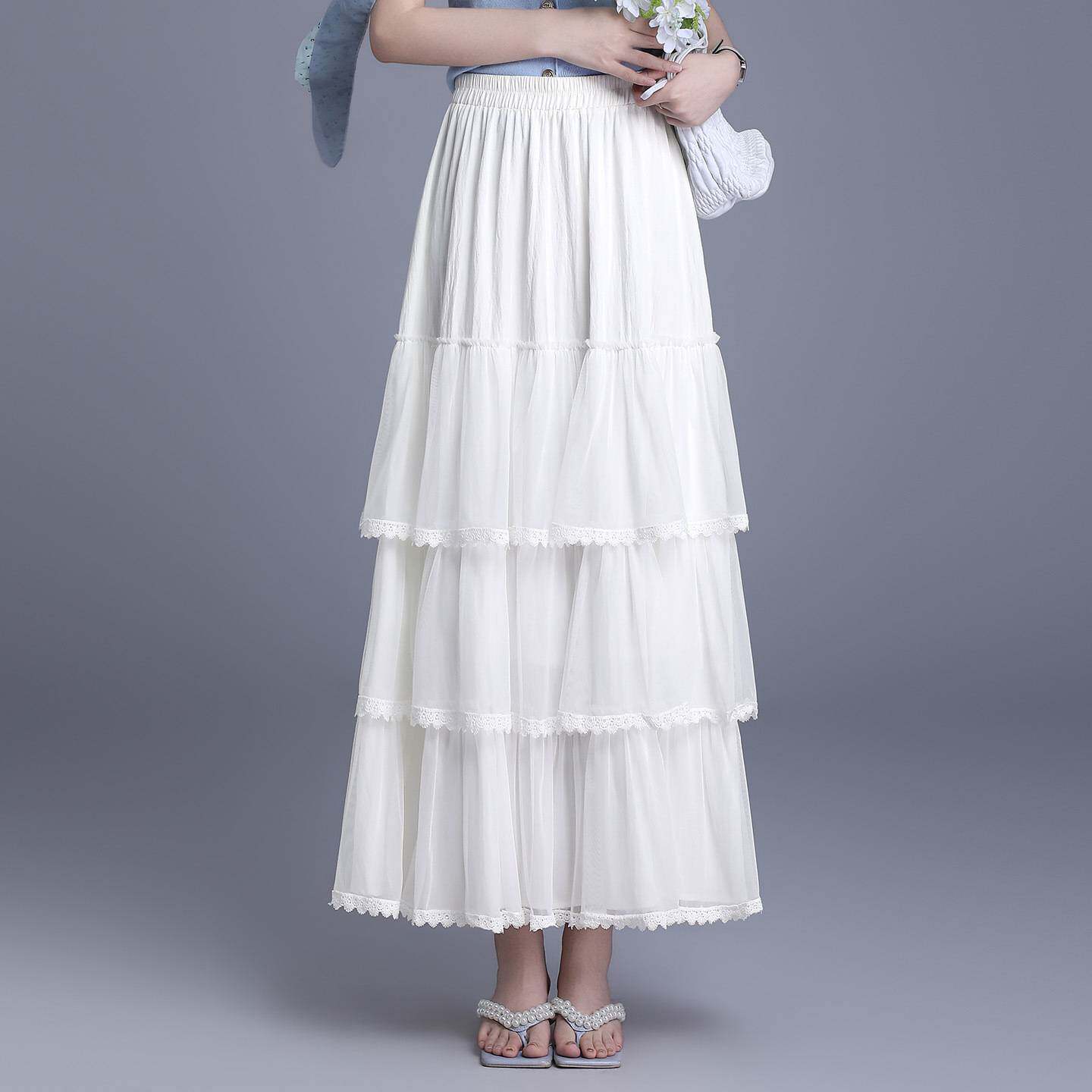 高档品牌蛋糕裙网纱半身裙女2026春夏季新款层层纱裙高腰蓬蓬裙百