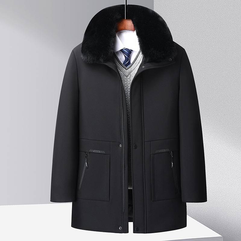 高档品牌中老年人新款棉衣爸爸装冬季男士加绒加厚棉袄外套爷爷装