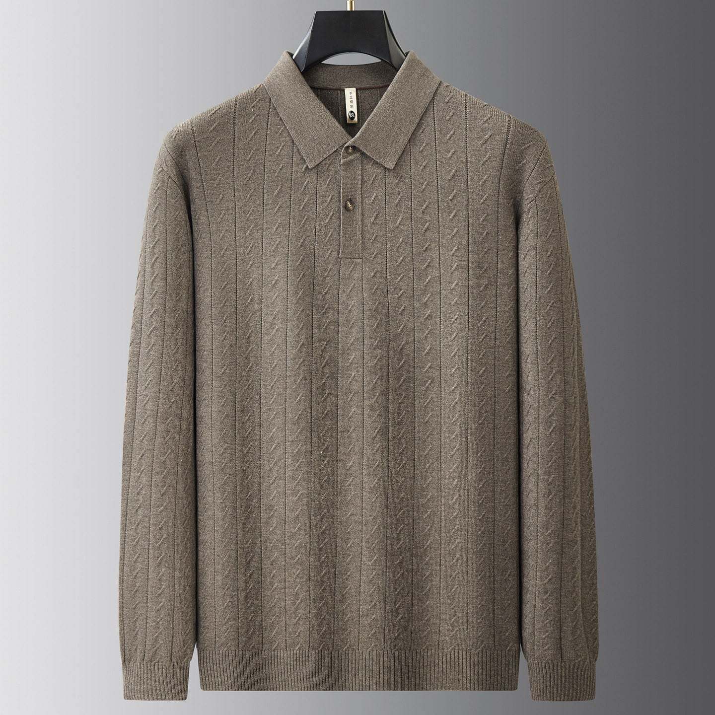 高档品牌胖子哥2026提花长袖毛线衣男式大码打底衫秋季新款肥佬时