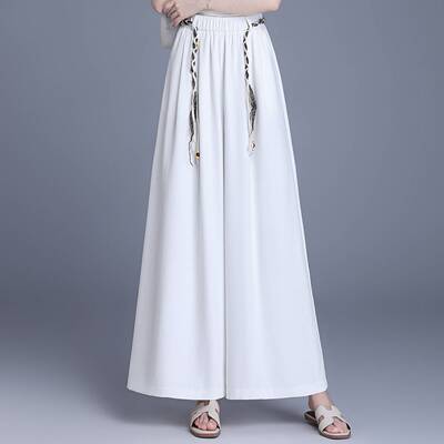 高档品牌白色山本裙裤阔腿裤女2026夏季薄款高腰显瘦宽松冰丝休闲