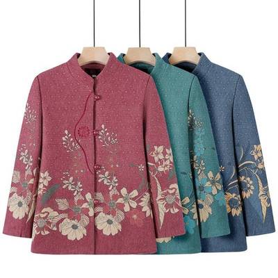 品牌奶奶春秋新款外套60岁70老年人小个子妈妈装上衣女老太太秋装