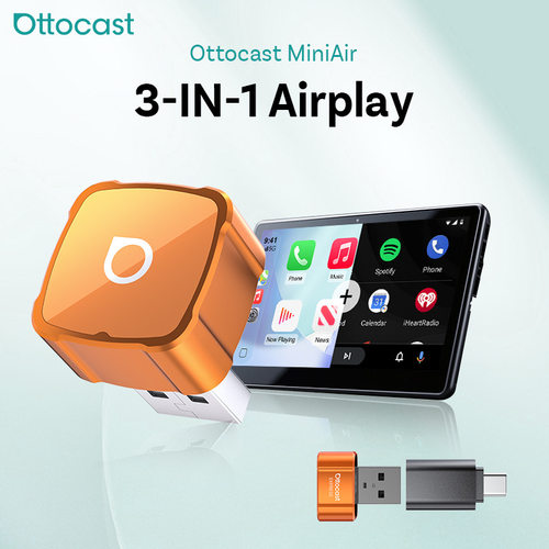 Ottocast 3合1无线Carplay Android Auto适配器无线CarPlay盒子