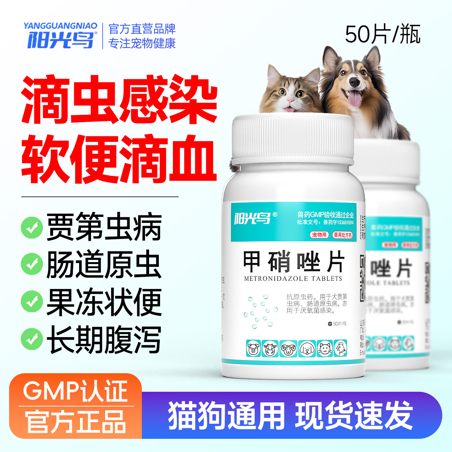 猫咪狗狗滴虫原虫感染软便滴血药