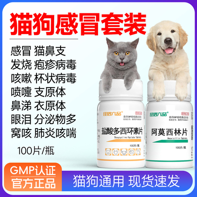 盐酸多西环素片猫咪小狗咳嗽感冒猫狗鼻支猫口炎感染发炎阿莫西林