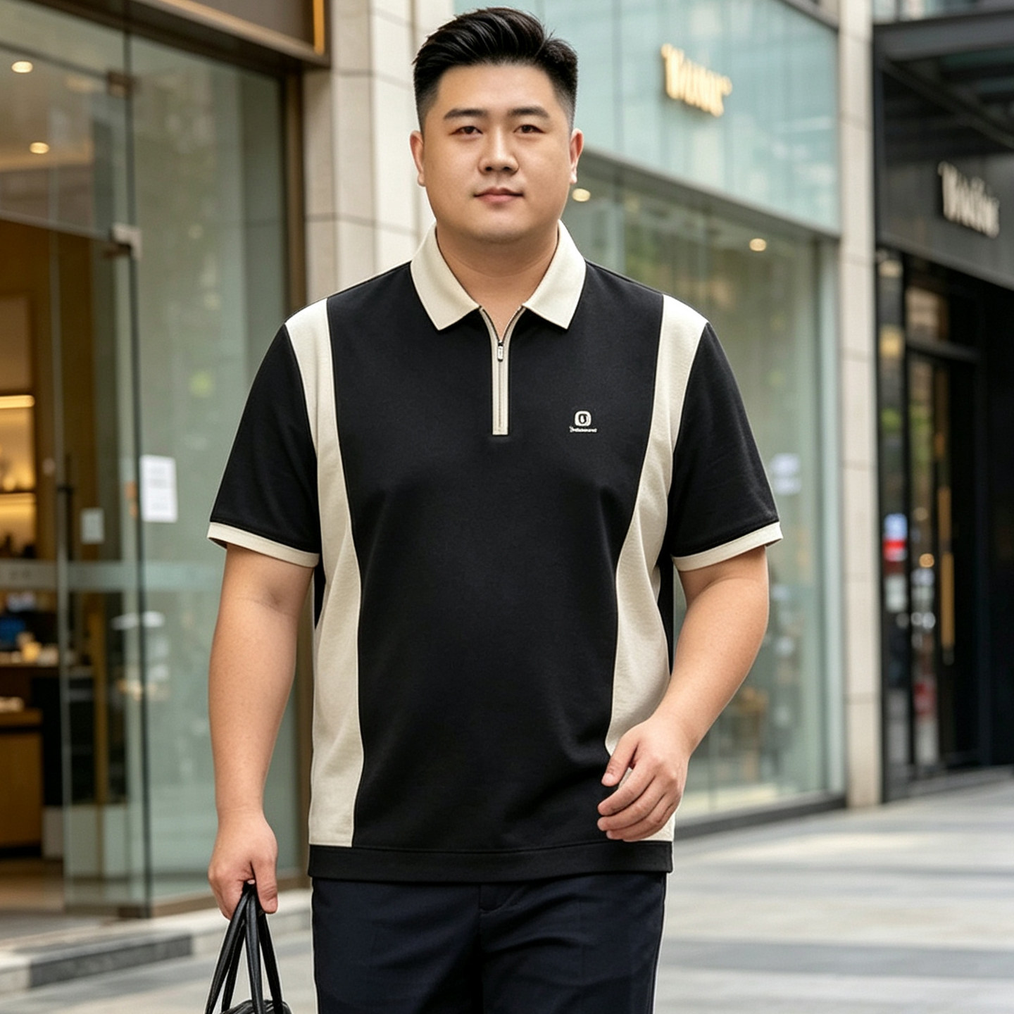 夏季短袖t恤男大码宽松商务胖子图片