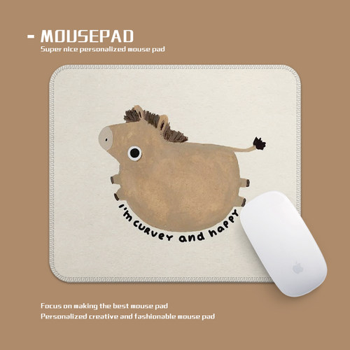 小马圆润又快乐马年鼠标垫小号锁边办公桌垫学生便携软垫防滑加厚